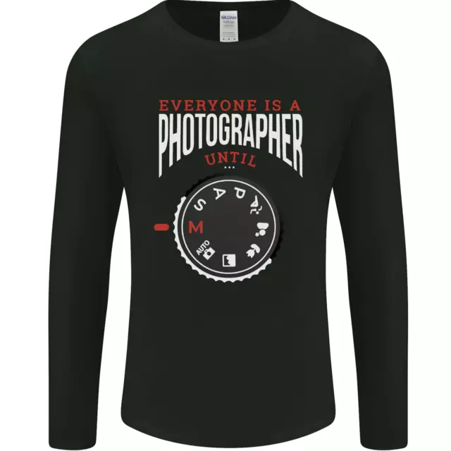 T-shirt da uomo Everyones a Photographer Until Photography a maniche lunghe