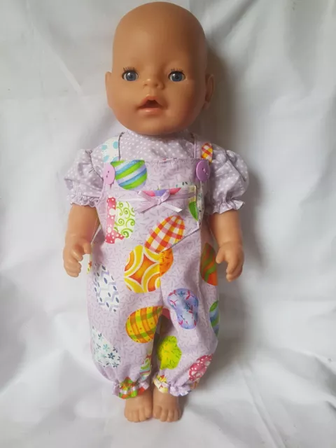 Handmade dolls clothes (Overalls, top set) fit 40-43cm 17in. Baby Born doll