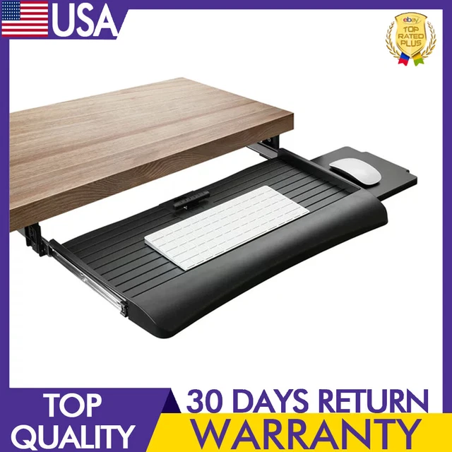 Under Desk Wooden Keyboard Tray Mouse Platform Computer Furniture Office Bedroom
