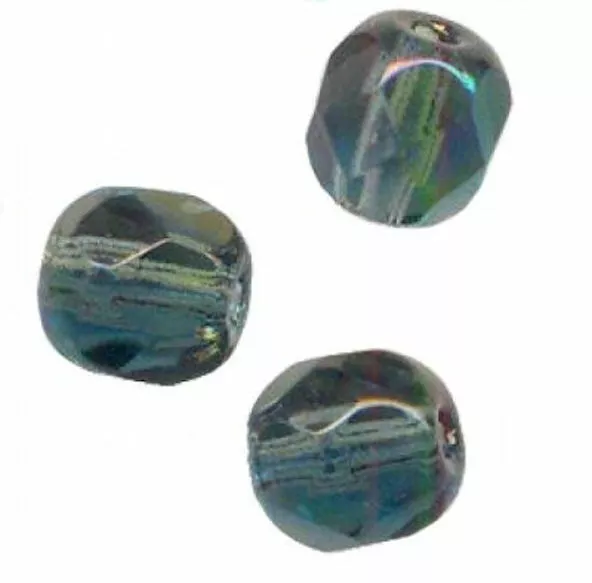 200  PERLES FACETTES DE BOHEME  4 mm MONTANA AB
