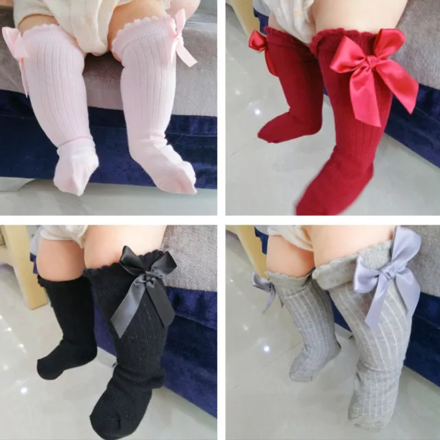 Infant Baby Girl Knee High Long Soft Cotton Tights Socks Stocking Pantyhose c1