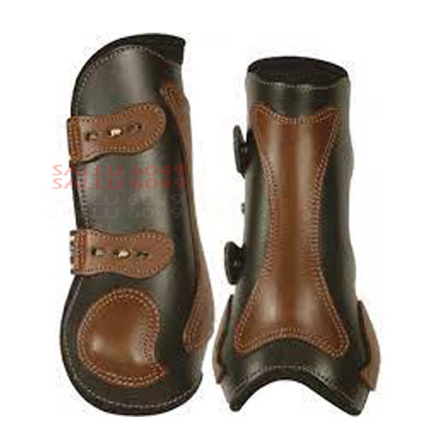 New Lightweight Large Genuine Brown Leather Horse Leg Splint Boot BHB33