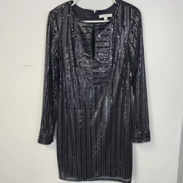 PIPERLIME Collection Medium Women's Sequin Long Sleeve Black Mini Dress
