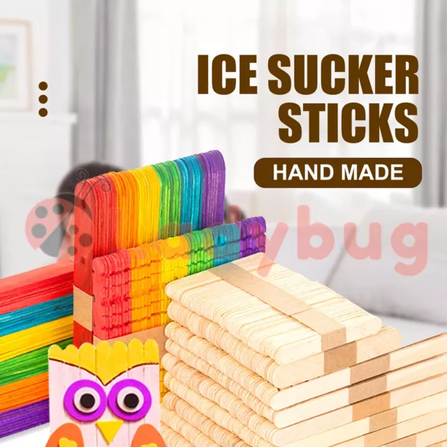 Wooden Craft Stick Paddle Pop Stick Coffee Tea Ice Cream Stirrers Mixer Popsicle