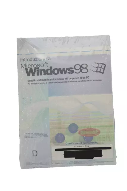 Microsoft Windows 98 - ORIGINALE (Key, CD, Floppy, Manuale, Starts Here)