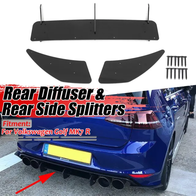 Diffusore Posteriore Per Volkswagen Vw Golf 7 Mk7 R 13-16 Sotto Paraurti Nero