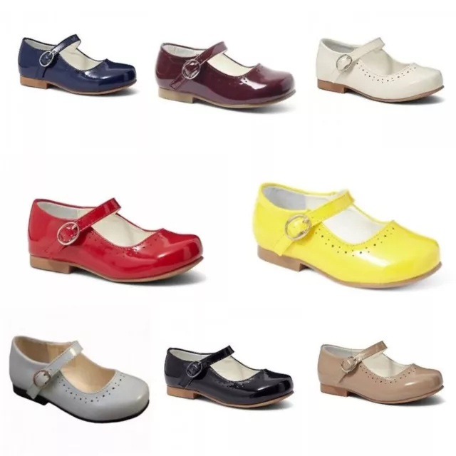 BNIB Girls Mary Jane spanish look patent shoes various colours