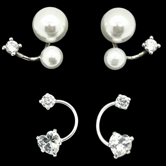 Componenti Orecchini: Coppia Perni In Acciaio Inox Con Asola E Base Cuore 11x10mm - Foto 5