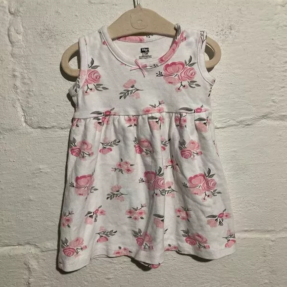 Hudson Baby Pink Floral Dress - Size 9-12M