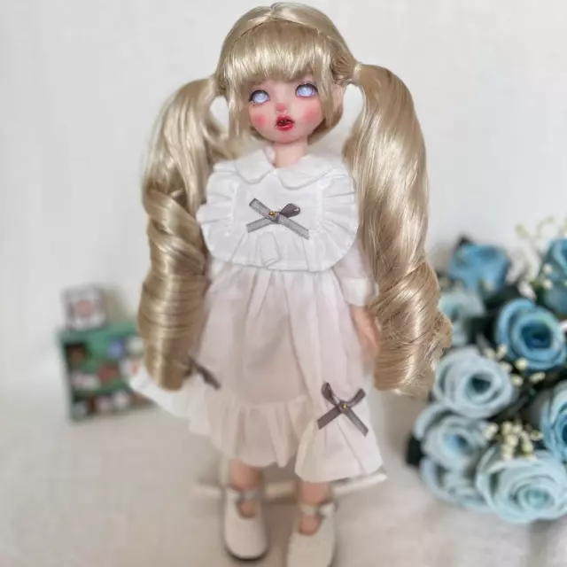 Full Set 1/6 Blonde Girl Ball Jointed Kids Gift BJD Doll Eyes Dress Makeup Toys