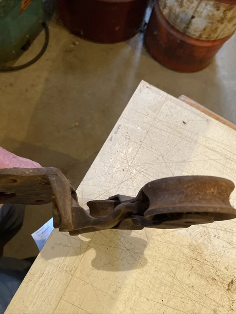 Antique Vintage Cast Iron Allith Prouty Barn Door Roller Farm Tool 3