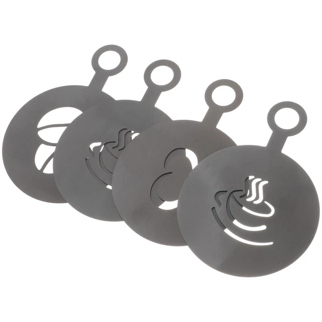 4 pz stampo caffè a latte acciaio inox cappuccino modelli artistici black