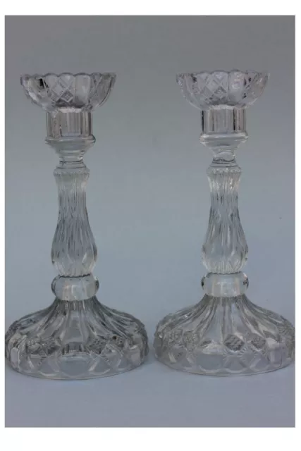 Ein Paar Leuchter Glas Leuchter Kerzenleuchter, Frankreich, um 1900