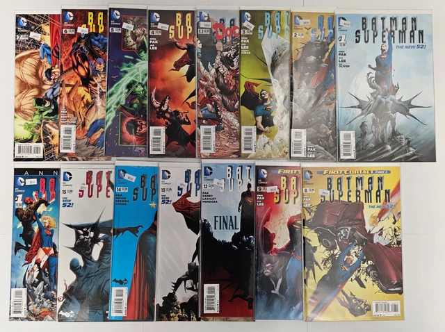 Batman Superman 1-9, 12-15, Annual 1 (DC 2013 & 2014) The New 52 Lot Of 15 