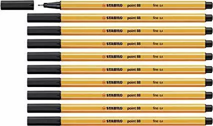 STABILO Point 88 Fineliner Pen Black 0.4mm Tip Stationery Pens Free P&P 2