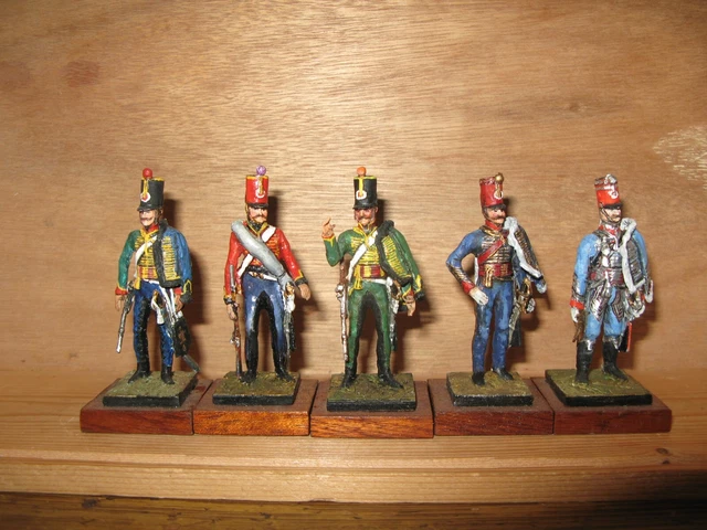 Soldats Napoléoniens 1er Empire - Figurines En Bronze Peint 70 Mm - Infanterie Française