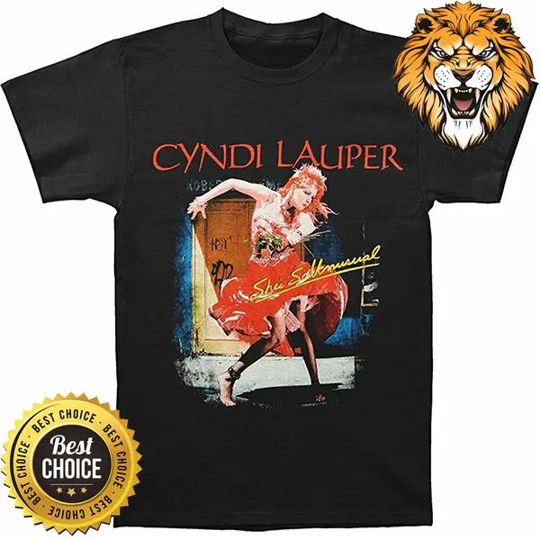 Cyndi Lauper Mens 2013 Shes So Unusual Tour Black Shirt A3625