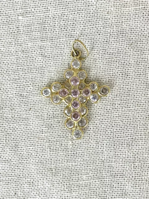 Pendentif Croix Or 18 Carats & Pierres