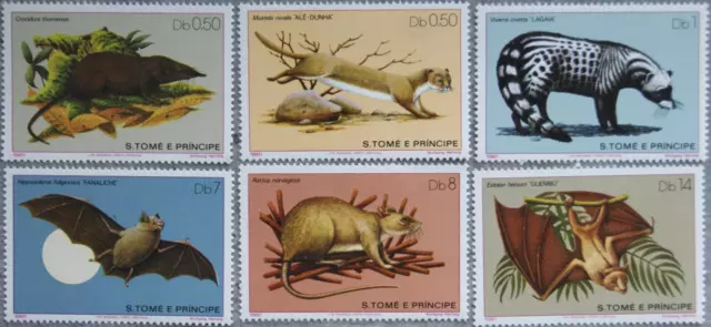 SAO TOMÉ & PRINCIPE 1981 673-78 Säugetiere Tiere Animals Fauna Spitzmaus **