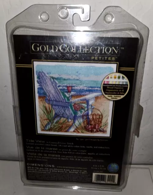 Dimensions Cross Stitch Kit Gold Collection Petites Tide View  5" x 7"
