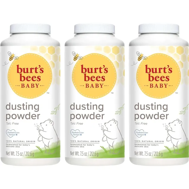 Burts Bees Baby Dusting Powder Original 100% Natural Talc Free 7.5 oz Pack of 3