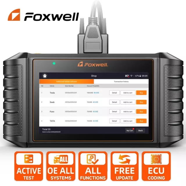 FOXWELL Car OBD2 Scanner Full System Bidirectional Key Coding ABS TPMS Scan Tool