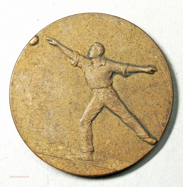 Médaille Ancienne Pétanque / Jeu De Boules – Le Petit Marseillais (bronze, XXème)