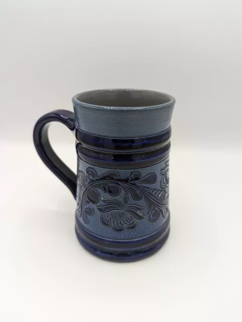 Fortune Schmitter Beer Tankard Saltglaved Cobalt Floral