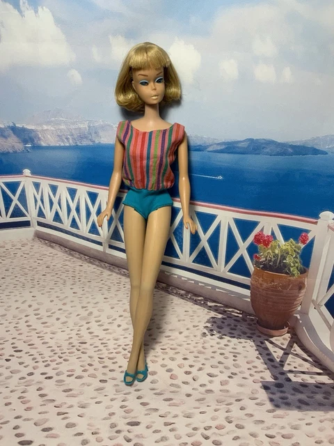 Poupée Barbie Mattel American Girl 1070 – Longs Cheveux Blonds Pale, Vintage 1966