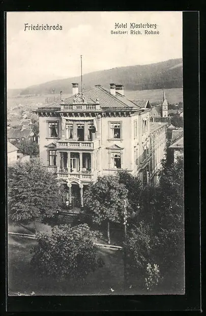 Postcard Friedrichroda, Hotel Klosterberg Rich. 1912 Crunk