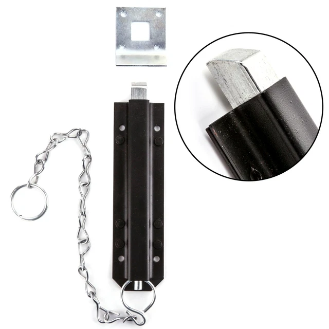 SPRING LOADED BOLT Pull Chain HEAVY DUTY Gate Garage Door Ground Latch