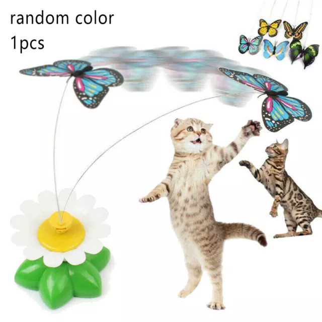 Fun Pet Electric Rotating Butterfly Toy For Cat Teaser Training Interactive Toys