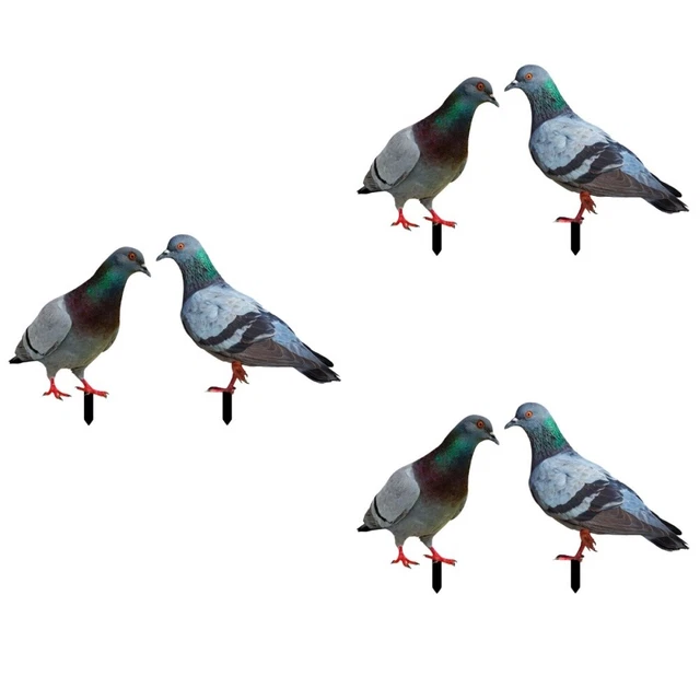 6 pièces acrylique réaliste garden pigeon insert garden piquets art