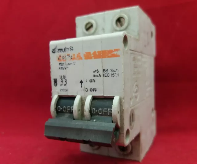 Merlin Gerin 21334 10A 10Amp Type 2 Double Pole Dp 2P Mcb Fuse Switch