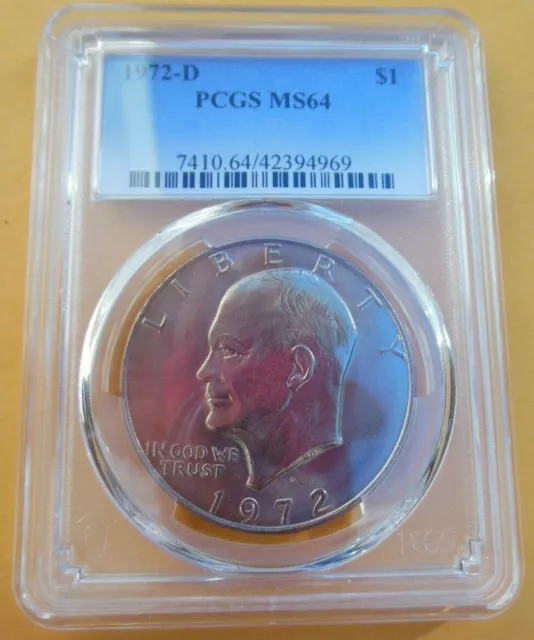 1972-D Dwight D. Eisenhower IKE Clad Dollar PCGS MS-64    **FREE US SHIPPING**