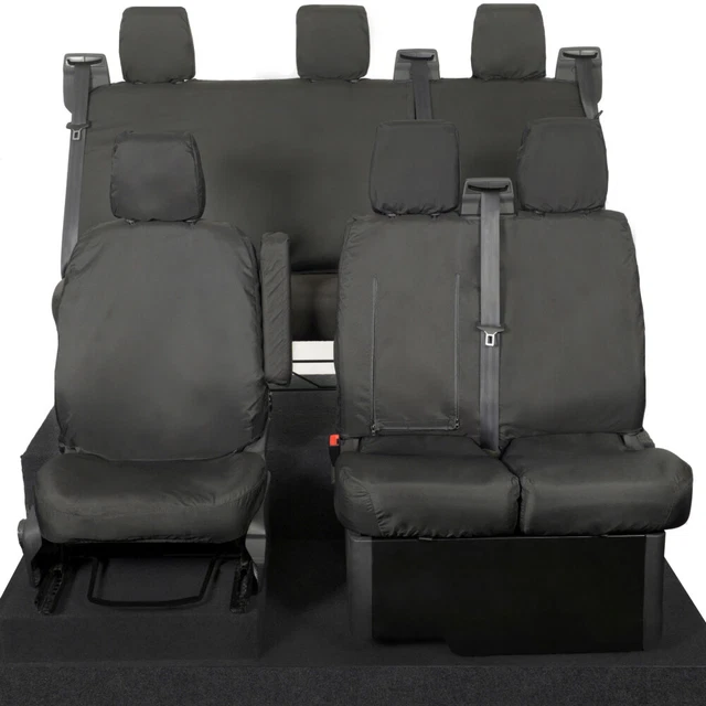 FORD TRANSIT CUSTOM Crew Cab 2023+ Front And Rear Seat Covers Black 102
