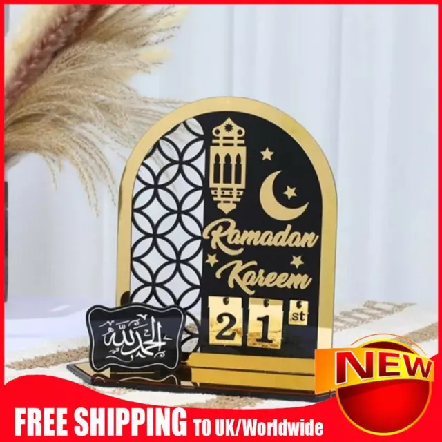 2024 Ramadan 30 Days Countdown Advent Calendar Acrylic Decorations(Black B)