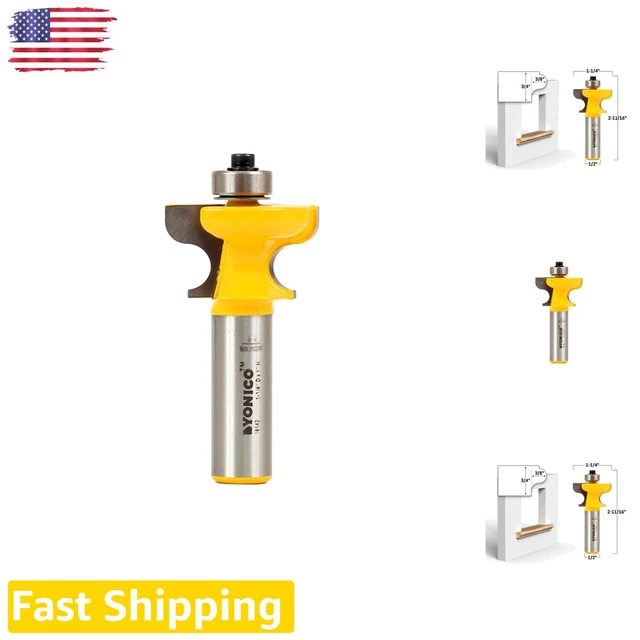 Bestgle 2Pcs Ogee Rail And Stile Router Bit Set 1/2-Inch Shank Woodworking Cutter Set With 7/16 Cutting Depth, Up To 7/8-Inch Stock
