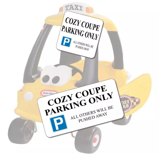 Fun Childrens Kids Metal Parking Space Sign for Little Tikes Cozy Coupe