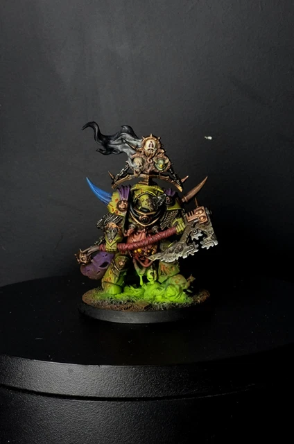 Figurines Warhammer 40k - Know No Fear : Death Guard Chaos Lord & Primaris - Non Peintes