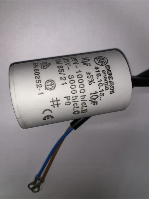Condensatore Motore DUCATI 40uF 475V Con Morsetti M8 E Connettori 6.3mm - Ideale Per Motori E Pompe