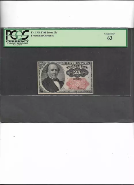 Fractional Currency Fr. 1309 Fifth Issue  25C  Choice New 63