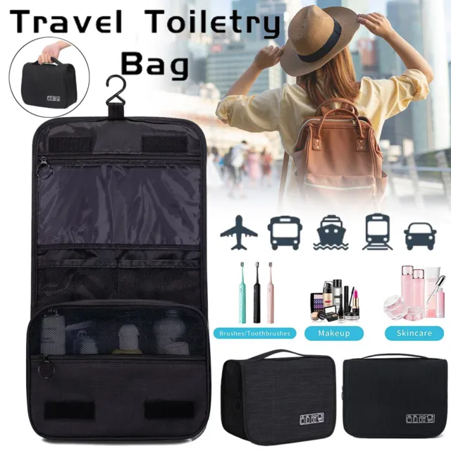 Hanging Travel Toiletry Bag Cosmetic Makeup Bag Foldable Wash Bag Organizer Case
