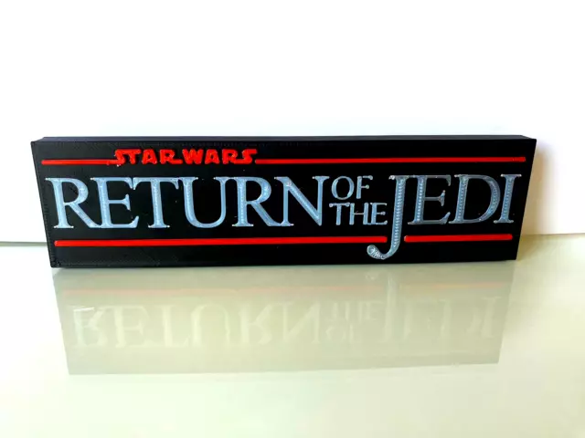Star Wars Episode VI - Return of the Jedi Logo Luke Skywalker Black Silver Red
