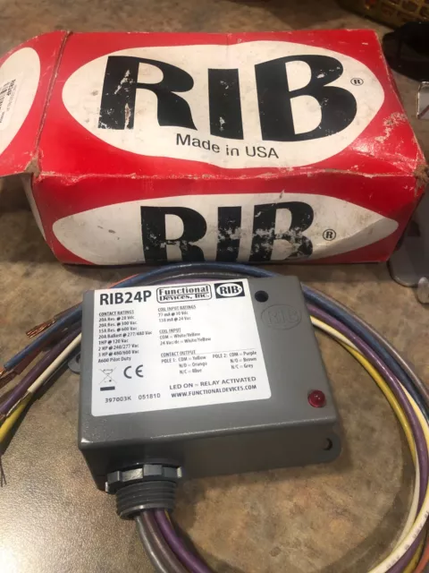 Rib24P New Open Box 2 Pole 20 Amp Relay