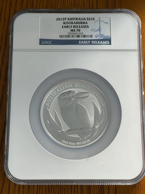 2012 10 oz Silver Kookaburra NGC MS70 Early Releases pop 37