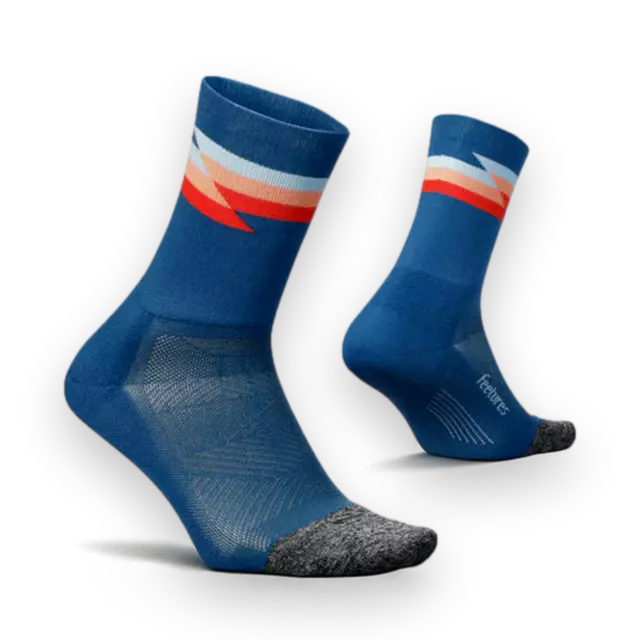 Feetures Elite Light Cushion Mini Crew Blue Running Sock E9020665