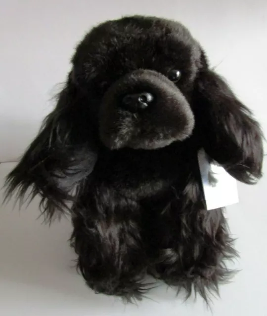 Black Cocker Spaniel 12" toy dog, as it is or personalised 3 options.