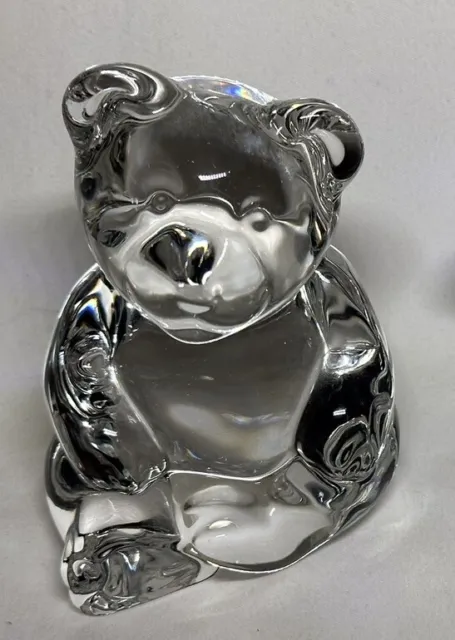 Princess House Pet Lead Crystal Clear Glass Sitting Bear Heavy Figurine Germany