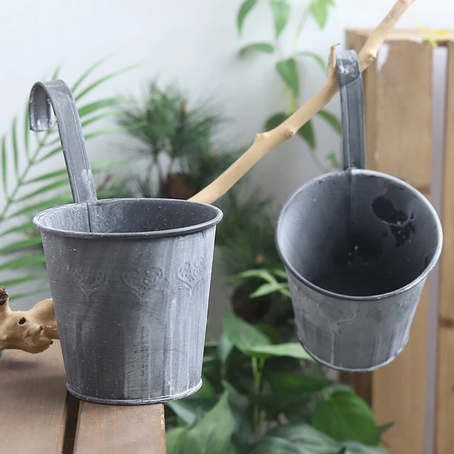 2 Pcs La Fenêtre Jardinière De Balcon Vases Décoratifs Bassin Seau